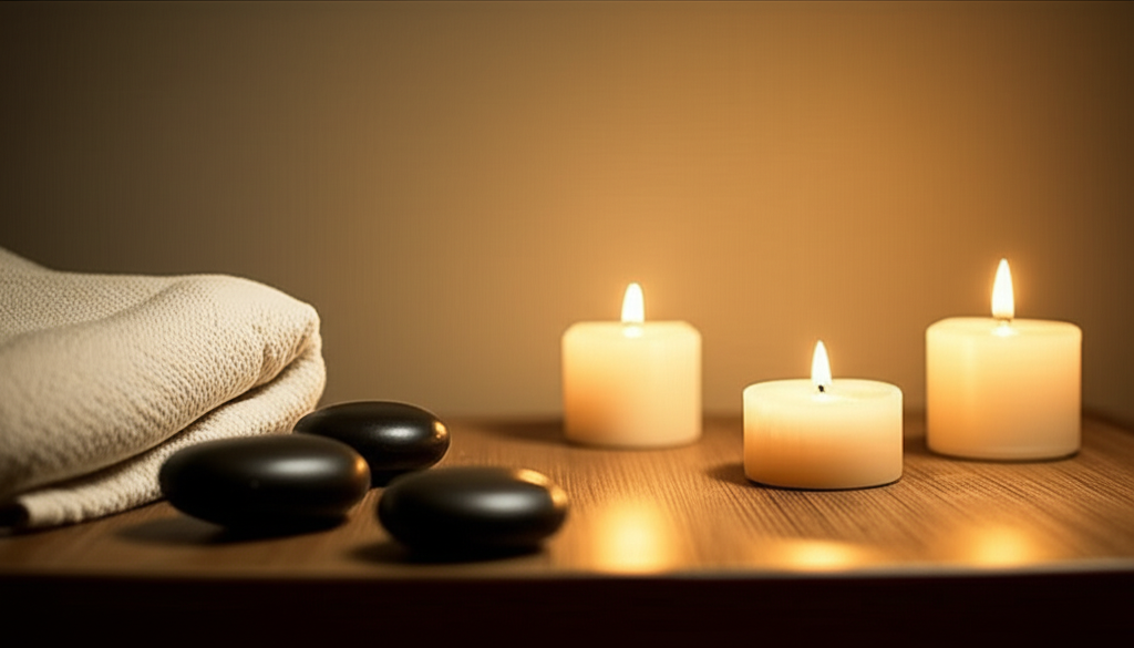 Serene and luxurious massage therapy setting